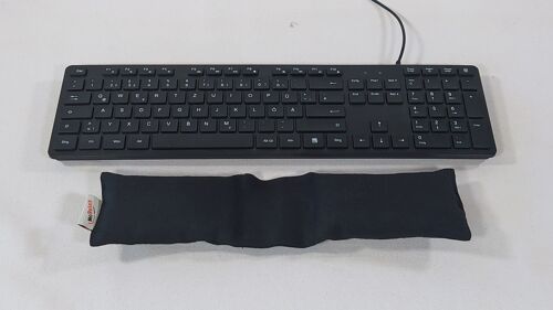 Tastaturkissen, 9 x 33 cm, Hirseschalen, Leinen schwarz, Art. 3122220