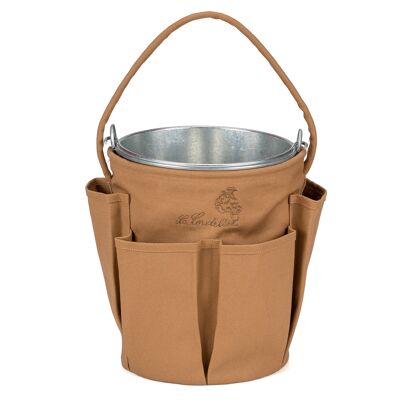 13 Liter Galva Bucket + Bucket Bag aus Baumwolle mit Karamell-Stickerei La Cordeline