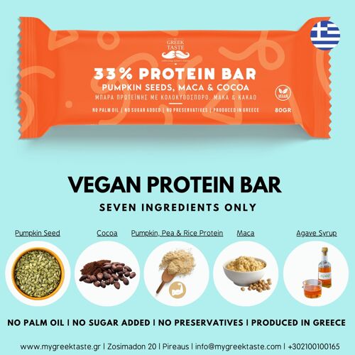 Vegan Protein Bar 33% – myGreekTaste – 80gr