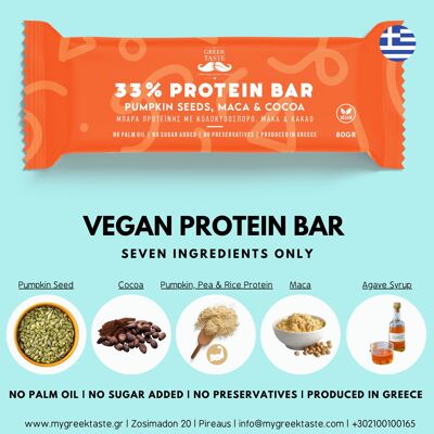 Barre Protéinée Vegan 33% – myGreekTaste – 80gr