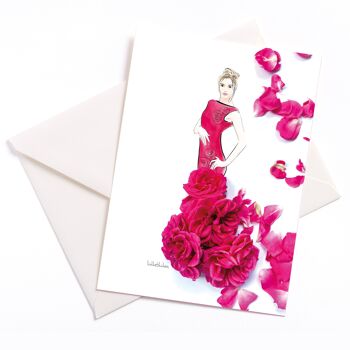 Rosenball - carte avec noyau de couleur et enveloppe | 0195 1