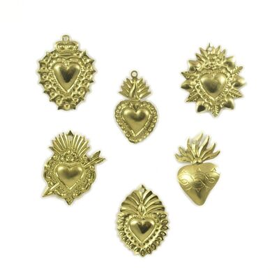 Mini cuore ex voto in ottone