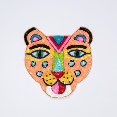 Smiling tiger patch 30cm - Salmon