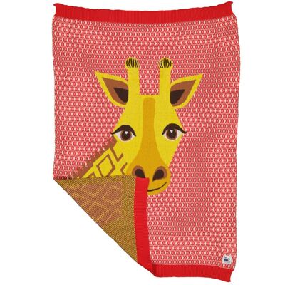 Couverture en tricot girafe