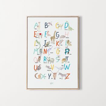 Affiche d'apprentissage alphabet à l'aquarelle - décoration murale enfant 8