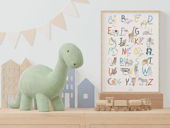 Affiche d'apprentissage alphabet à l'aquarelle - décoration murale enfant 2