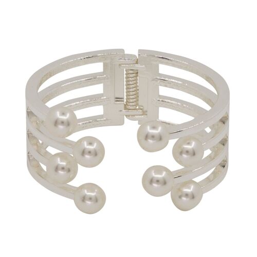 Audrey Cream Faux Pearls Hinged Bracelet DB1288S