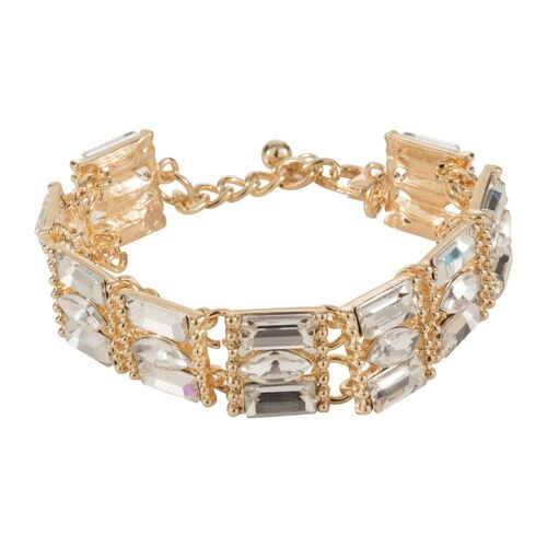 Donna Crystal Clasp Bracelet - Gold