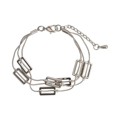 Aura Multi-Row Clasp Bracelet - Silver & Rose Gold