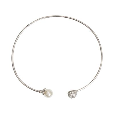 Audrey Faux Pearls & Crystal Offenes Armband DB1533A