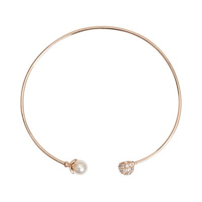 Audrey Faux Pearls & Crystal Offenes Armband DB1533K