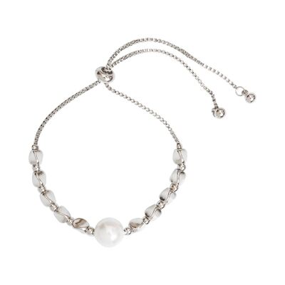 Audrey Cream Faux Pearls Drawtring Adjustable Bracelet DB1539S