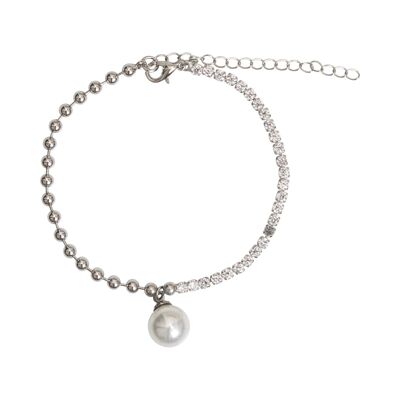 Audrey Crystal & Cream Faux Pearls Chiusura Bracciale DB1543S