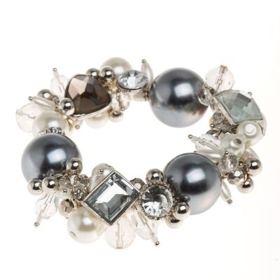 Bracciale Audrey in argento cristallo e perle finte DB1588B