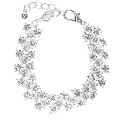 Edith Silver & Clear Crystal Clasp Bracelet DB1611S