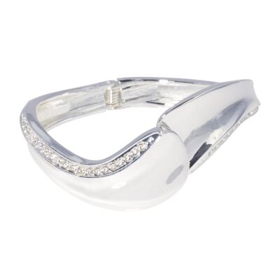 Bracciale a cerniera Zaha in argento e cristallo