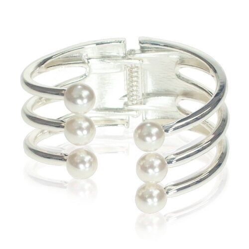 Audrey Faux Pearls Contemporary Abstract Hinged