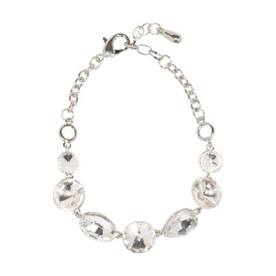 Elizabeth Silver & Crystal Clasp Bracelet