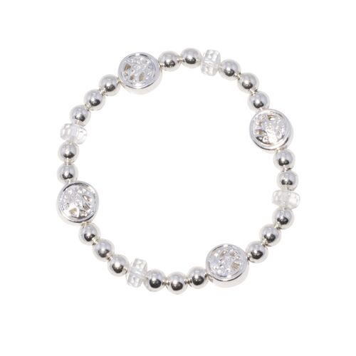 Asteria Silver & Clear Crystal Tree Of Life Bracelet