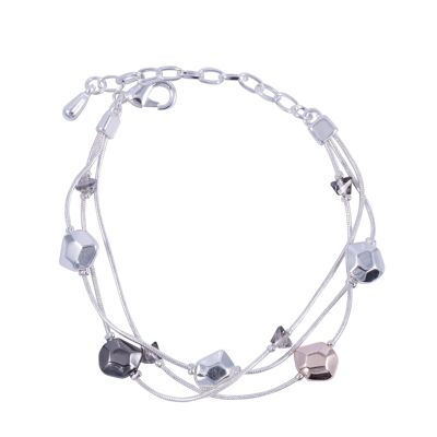 Bracelet Fermoir Multi-Rangs Zaha & Cristal