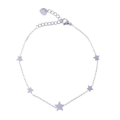 Keira White Gold Plated Star Clasp Bracelet