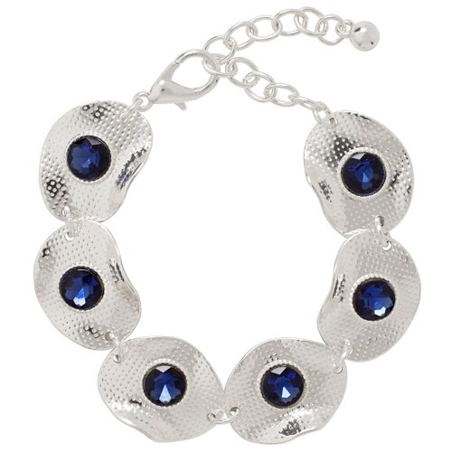 Olori Silver & Blue Crystal Clasp Bracelet