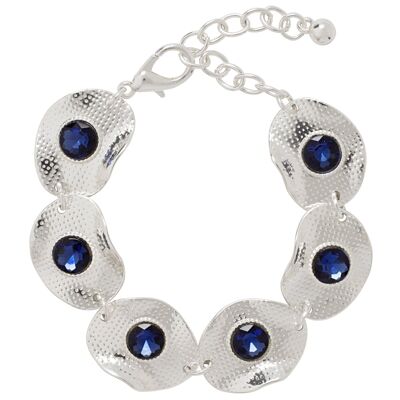 Bracelet Fermoir Argent & Cristal Bleu Olori