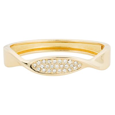 Zaha Gold & Crystal Abstract Hinged Bracelet DB1816S