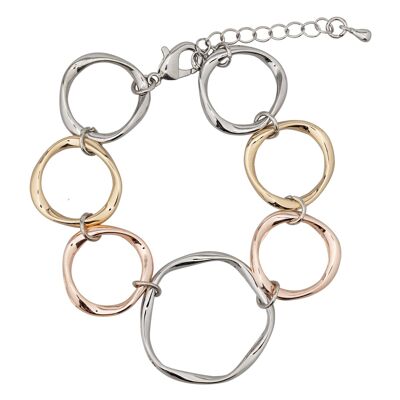 Zaha Clasp Bracelet - Rhodium Silver, Rose Gold & Gold