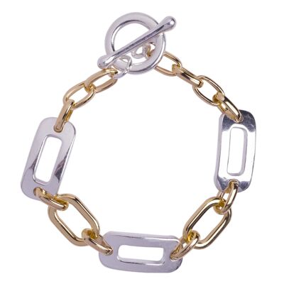 Geo Geometric Chains T-Bar Clasp Bracelet