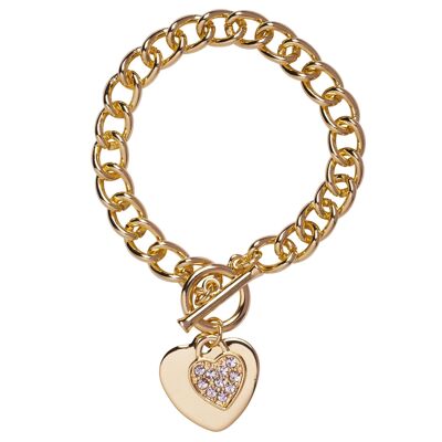 Sweetheart Crystal Classic Heart T-Bar Pulsera DB1864S