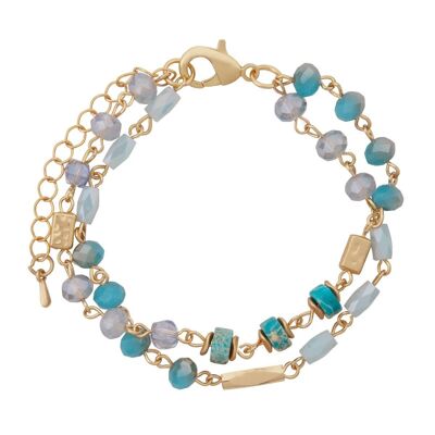 Venus pulsera con cierre de cristal transparente y piedra semipreciosa DB1897F