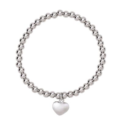 Emily Heart Pendant Bracelet - Silver & Rose Gold