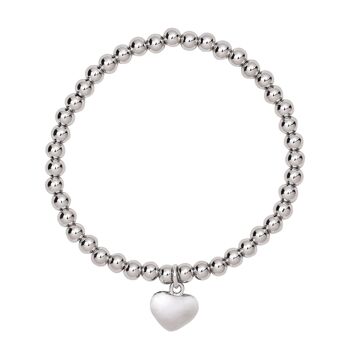 Bracelet pendentif coeur Emily - argent et or rose
