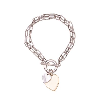 Sweetheart cuore d'oro multi-fila T-Bar Bracciale DB1937C