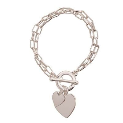 Pulsera Sweetheart Gold Heart Multi-Row T-Bar DB1937R