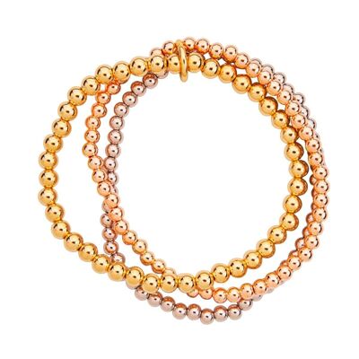 Bracelet élastiqué à plusieurs rangées de perles dorées Emily