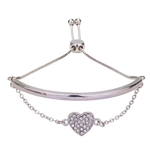 Keira Crystal Heart Drawstring Bracelet DB1956S