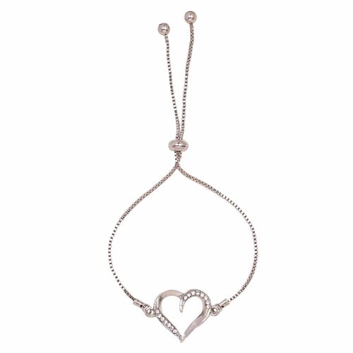 Sweetheart Crystal Heart Drawstring Bracelet DB1970S