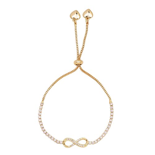 Keira Crystal Infinity Heart Drawstring Bracelet DB1972K