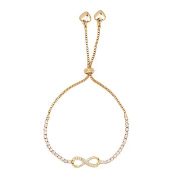 Keira Crystal Infinity Coeur Cordon Bracelet DB1972K