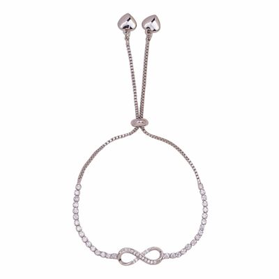 Keira Crystal Infinity Heart Drawstring Bracelet DB1972S