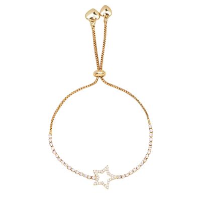 Keira Crystal Star Heart Drawstring Bracelet DB1973K