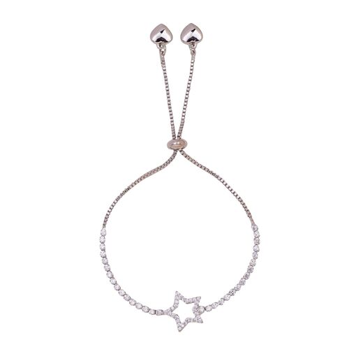 Keira Crystal Star Heart Drawstring Bracelet DB1973S