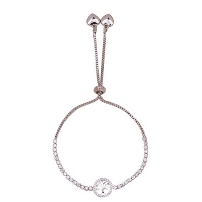 Keira Crystal Tree Of Life Heart Drawstring Bracelet DB1974S