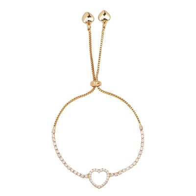 Pulsera con cordón de corazón de cristal Keira DB1975K