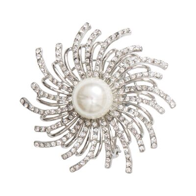 Broche Audrey Crystal & Faux Pearls DC0004A