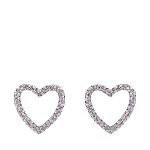 Keira White Gold Plated & Cubic Zirconia Heart Stud