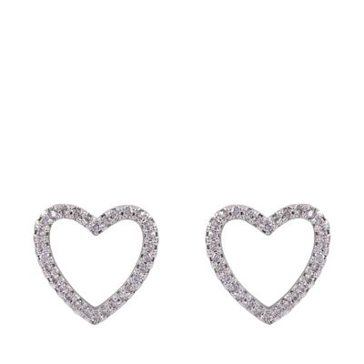 Keira White Gold Plated & Cubic Zirconia Heart Stud