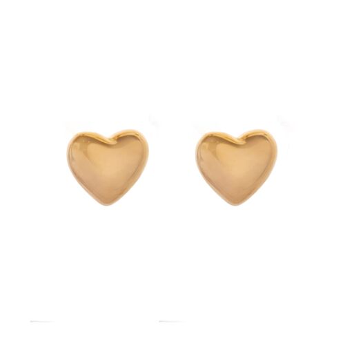 Keira Gold Plated Heart Stud Earrings